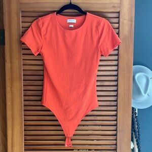 Aritzia Orange Bodysuit One Piece